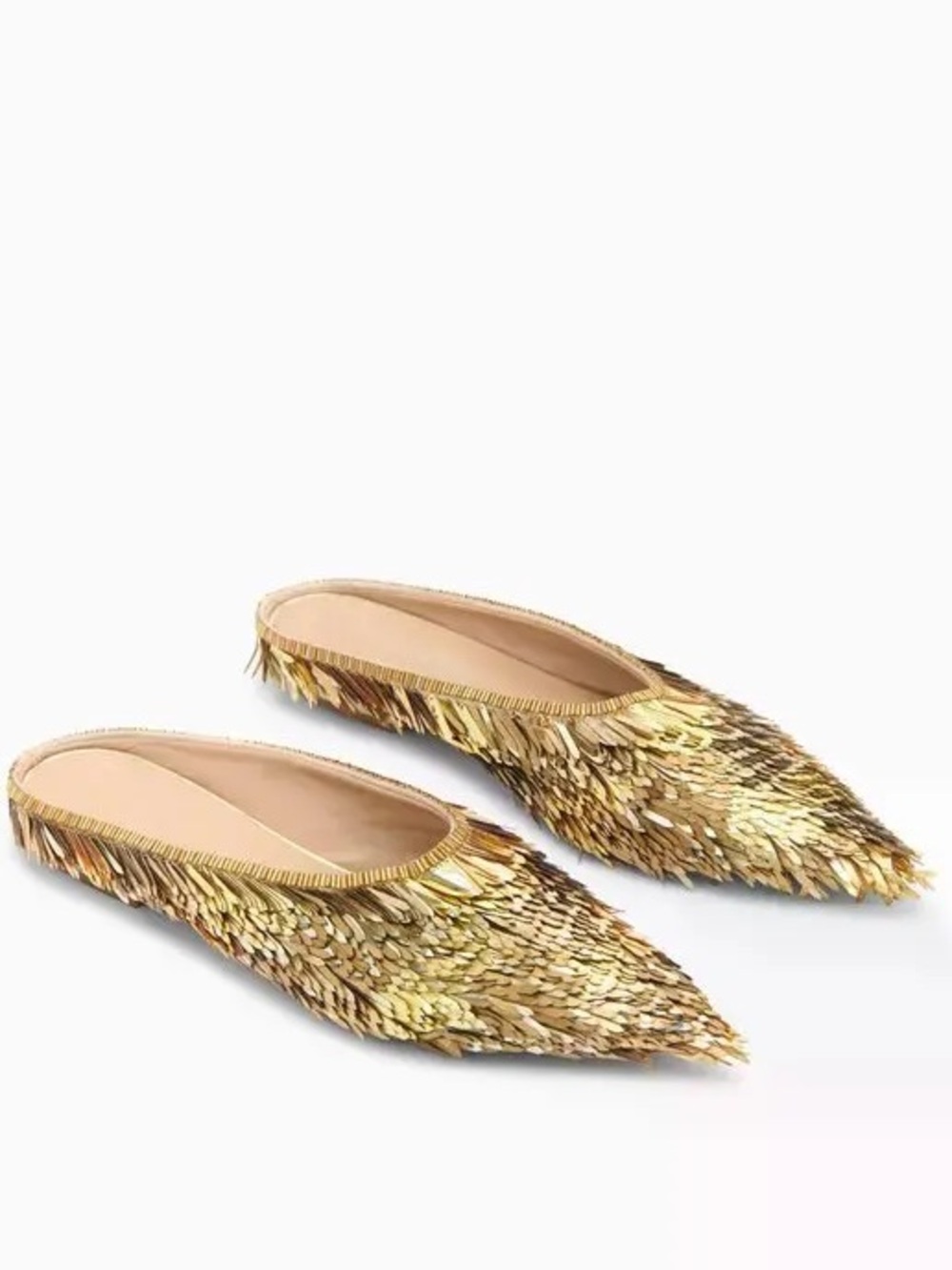 Ulla Johnson Sascha Sequin Leather Flats SZ 36